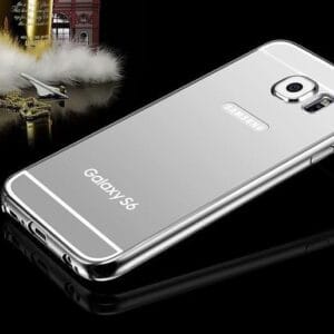 Samsung Galaxy S6 - Srebrn elegantni aluminijast zrcalni ovitek