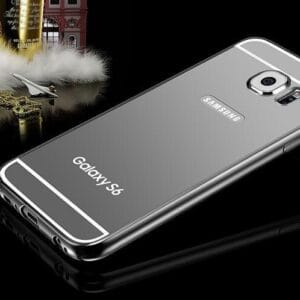 Samsung Galaxy S6 - Črn elegantni aluminijast zrcalni ovitek