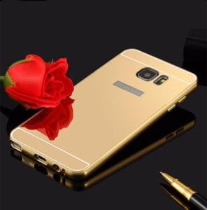 Samsung Galaxy S7 - Zlat elegantni aluminijast zrcalni ovitek