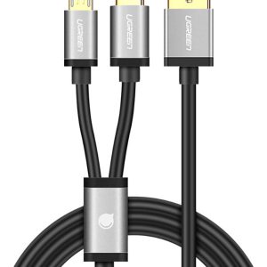 UGREEN US196 USB - USB-C + microUSB Cable 1m black