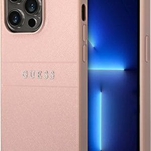 Guess GUHCP14XPSASBPI Apple iPhone 14 Pro Max pink Saffiano Strap