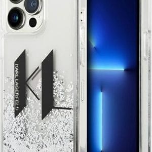 Karl Lagerfeld KLHCP14XLBKLCS Apple iPhone 14 Pro Max silver hardcase Liquid Glitter Big KL
