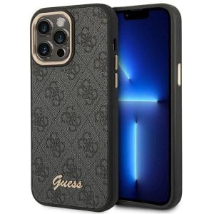 Guess GUHCP14XHG4SHK Apple iPhone 14 Pro Max black hard case 4G Vintage Gold Logo