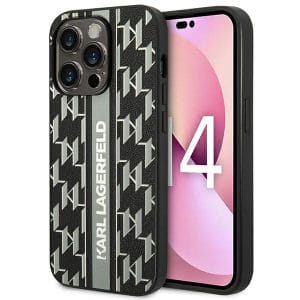 Karl Lagerfeld KLHCP14XPGKLSKG Apple iPhone 14 Pro Max hardcase grey Monogram Stripe