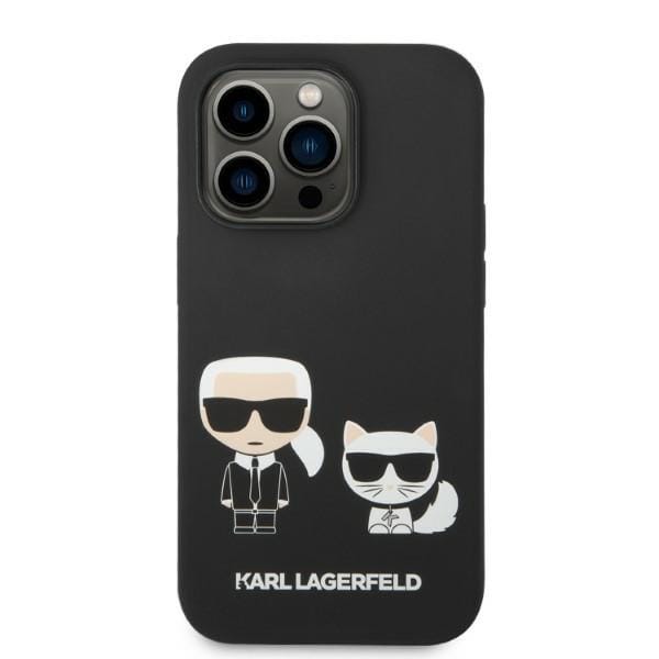 Karl Lagerfeld KLHMP14XSSKCK Apple iPhone 14 Pro Max hardcase black Liquid Silicone Karl & Choupette Magsafe - slika 3