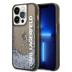 Karl Lagerfeld KLHCP14XLCKVK Apple iPhone 14 Pro Max black hardcase Liquid Glitter Elong