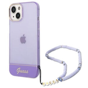 Guess GUHCP14MHGCOHU Apple iPhone 14 Plus purple hardcase Translucent Pearl Strap