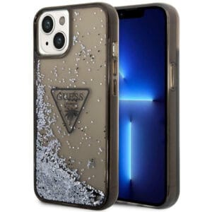Guess GUHCP14MLFCTPK Apple iPhone 14 Plus black hardcase Liquid Glitter Palm Collection